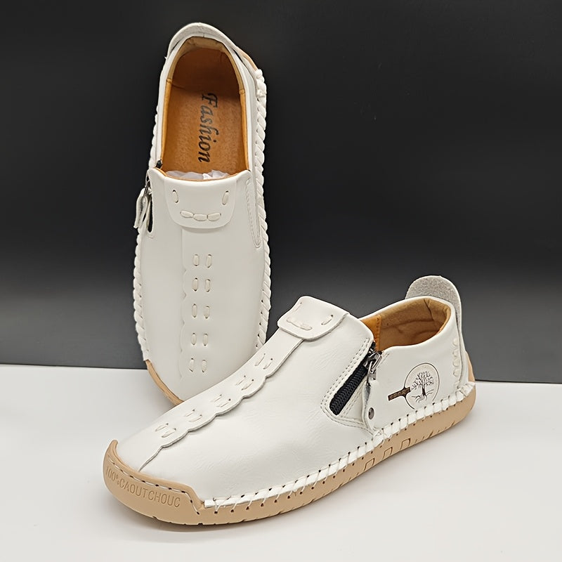 Giày Lười Nam Vintage Da Tổng Hợp Cổ Điển Thủ Công