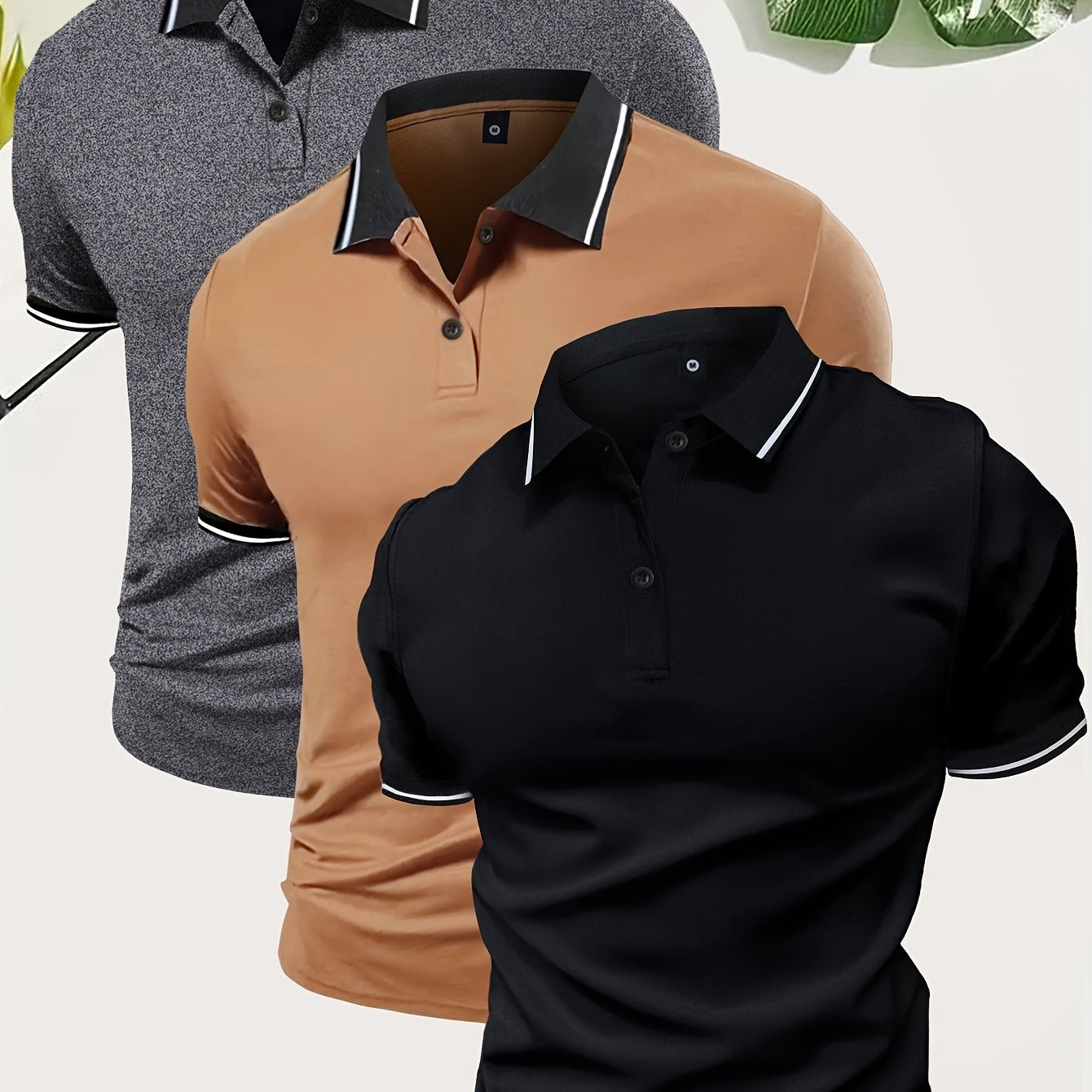 Áo Golf Nam 3 Chiếc Thoáng Khí Cổ Tim Mặc Hè