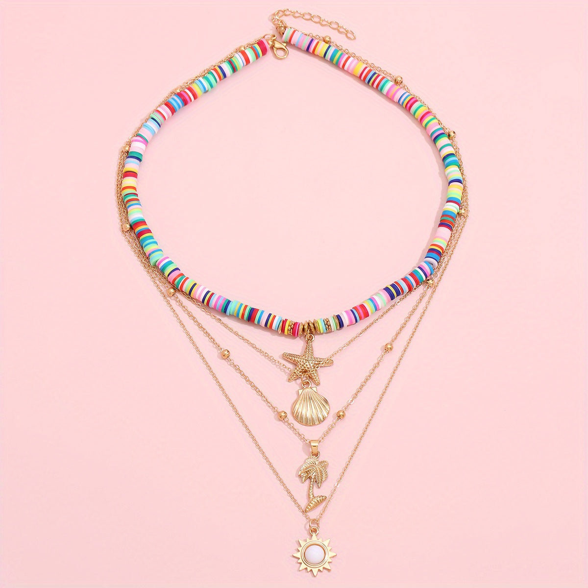 Feminine Sea Style Starfish &amp; Shell Necklace