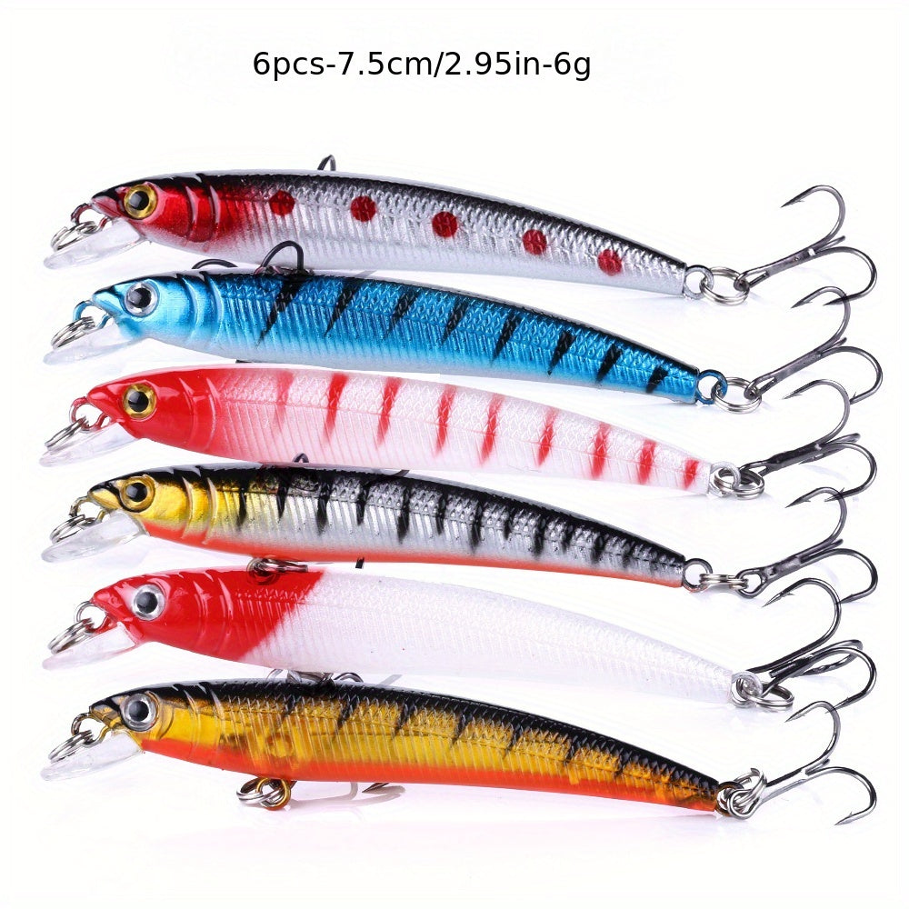 [56pcs Fishing Lures Kit] 56pcs Fishing Lures Kit | Crankbait Tackle Minnow Popper Pencil Swimbaits Hook Hard Baits Set for Pike Carp Bass Freshwater Saltwater | Christmas Gift for Man
