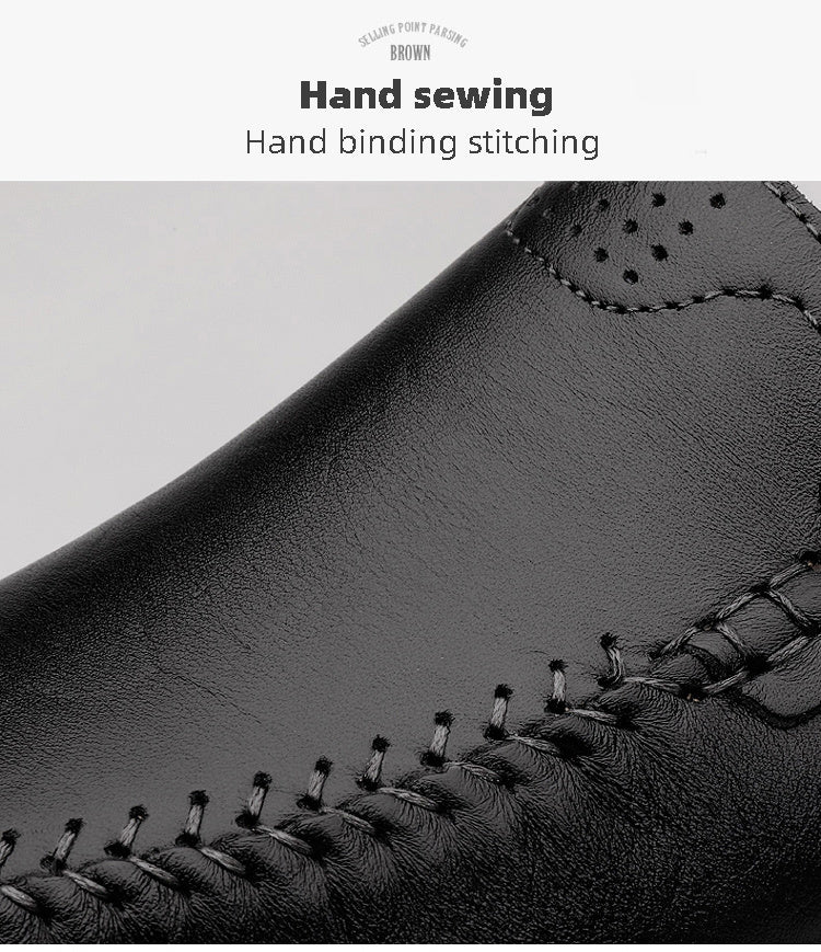 CLOHOO Men's Genuine Leather Loafers for Elegant Office