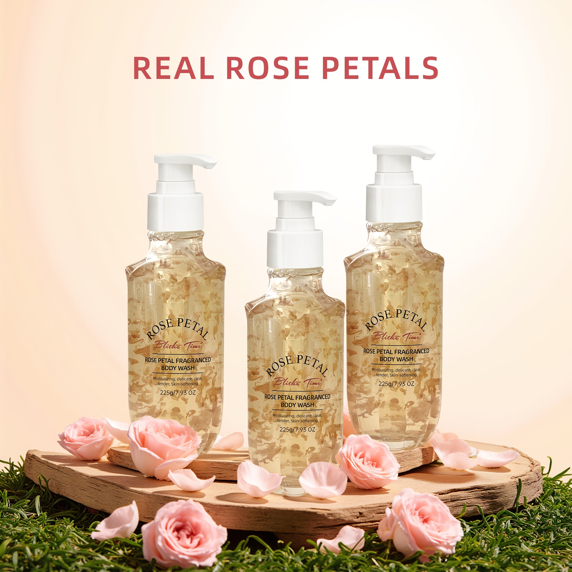 Set of 3 Gentle Rose Shower Gels