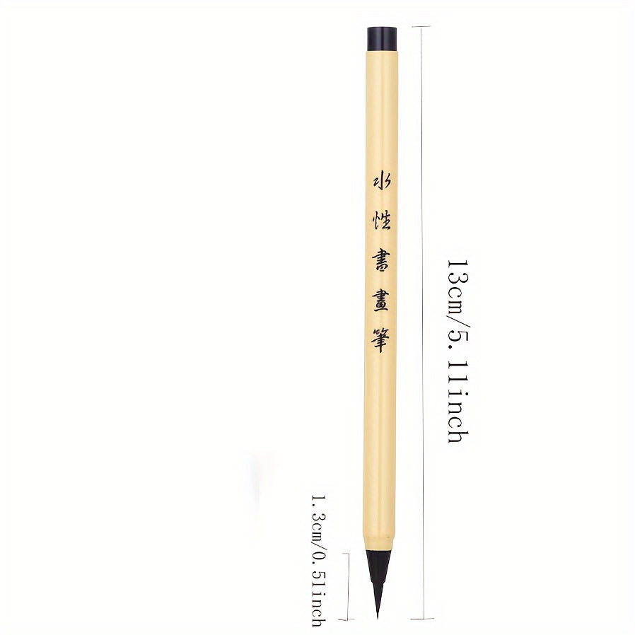 Bút Thư Pháp Cầm Tay - Đầu Mềm, Mực Nước, Cán Đuôi Chuột
