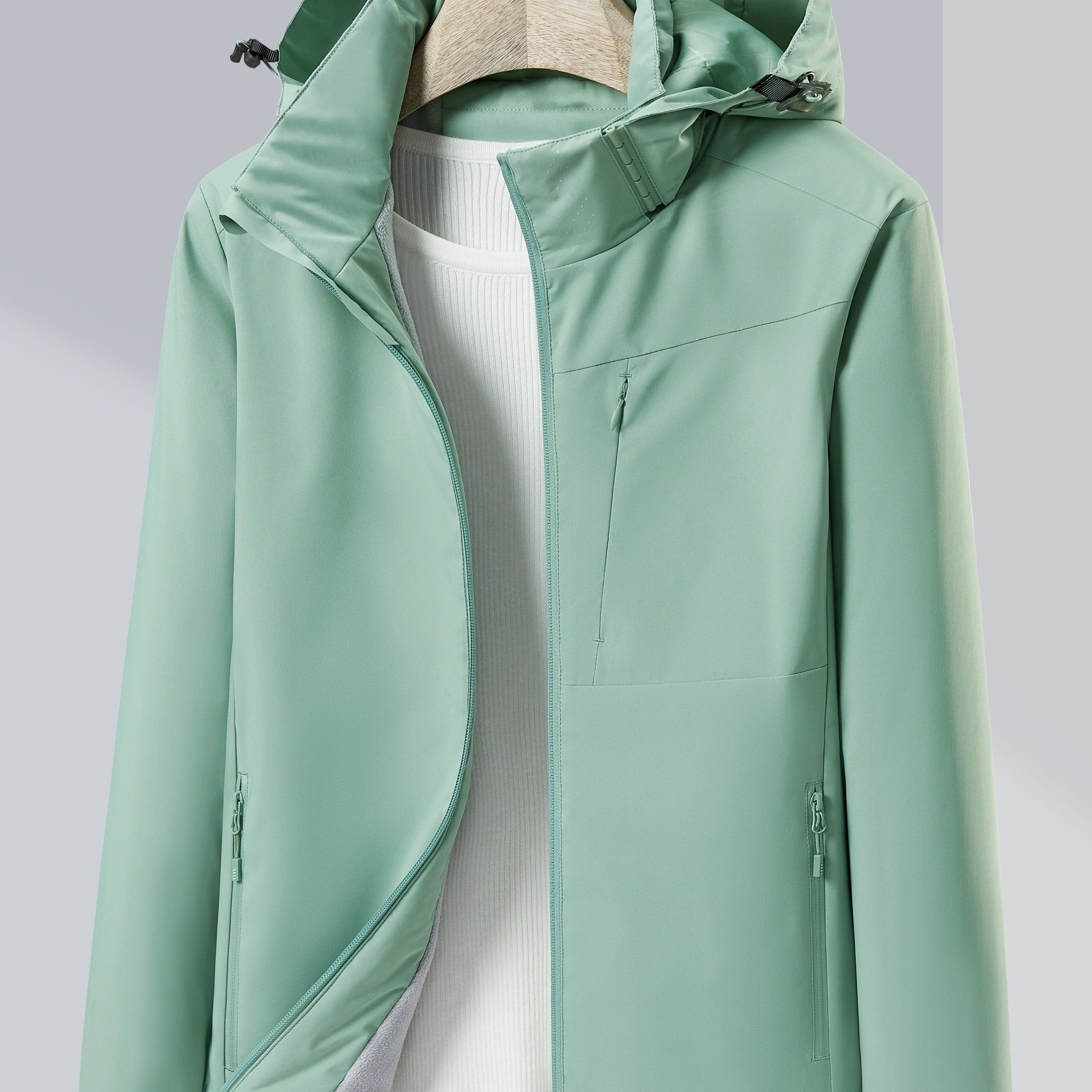 Women's Autumn Winter Windproof Fleece Lined Sports Jacket
