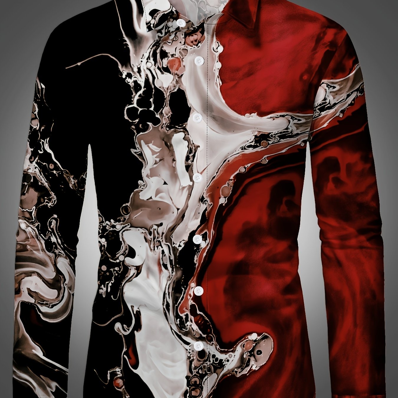 Áo Sơ Mi Nam Dài Tay In Họa Tiết Ngẫu Nhiên Cá Tính