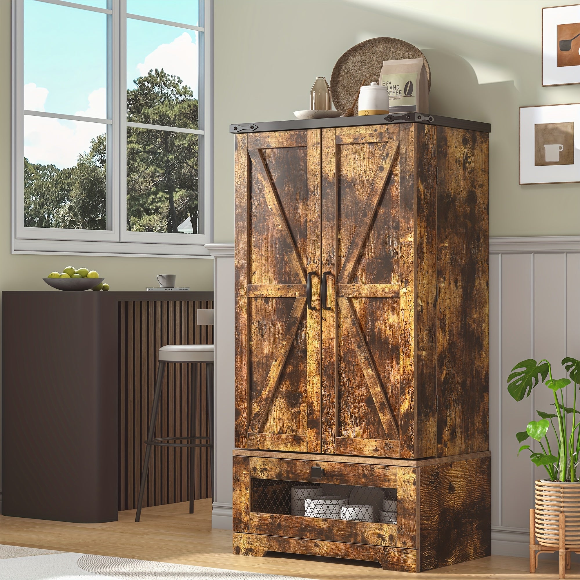 Multi-Function Kitchen Cabinet 55 With Drawers &amp; Adjustable Shelves