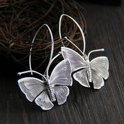 Jewelry Vintage Silvery Butterfly Earrings