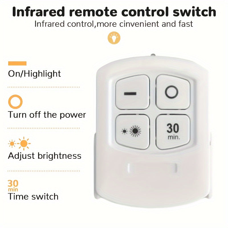 Set of 5 Wireless LED Wall Lights with Remote Control