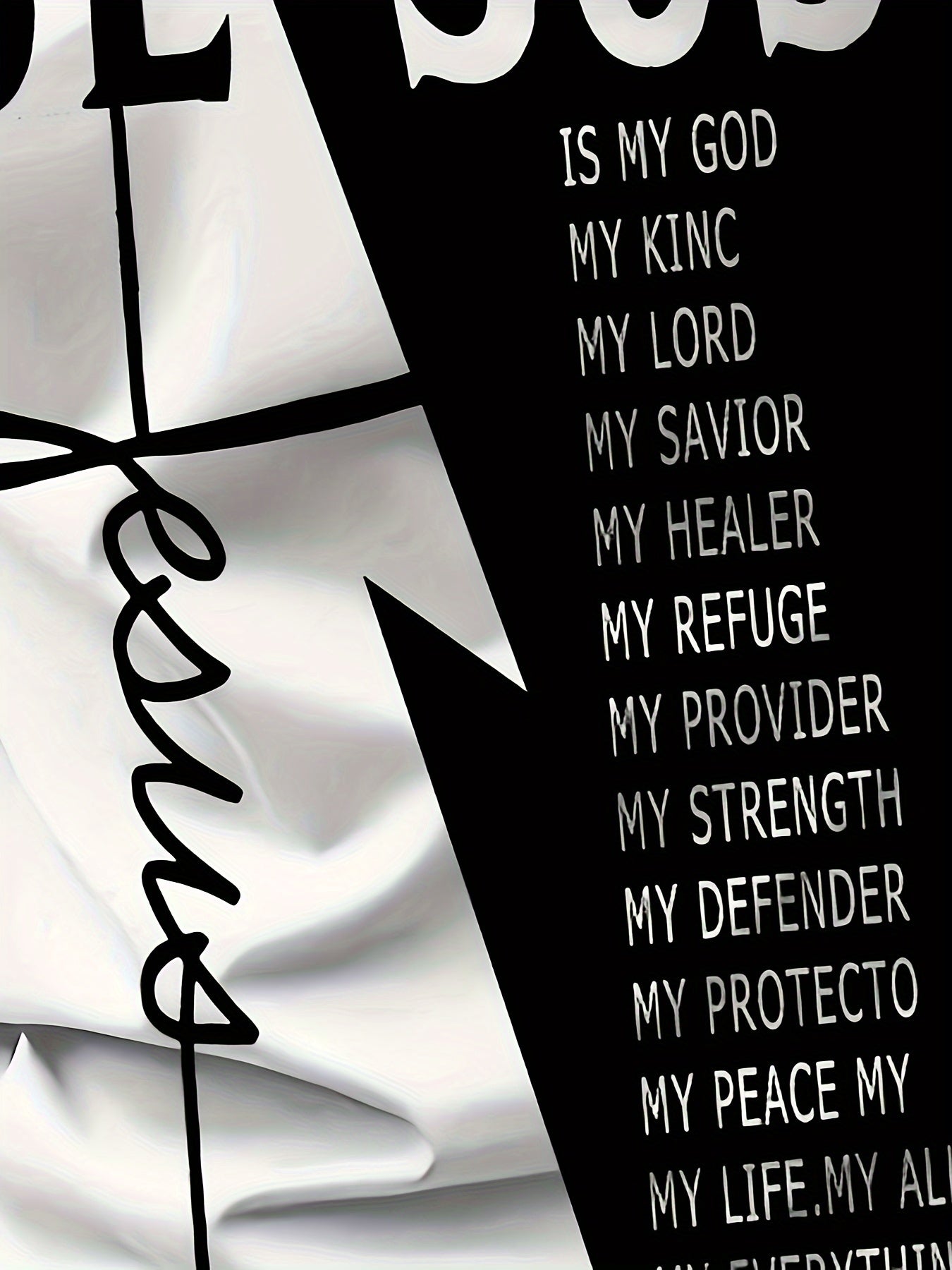 Men's Golf T-shirt Large Size Printed JESUS ​​Active Summer