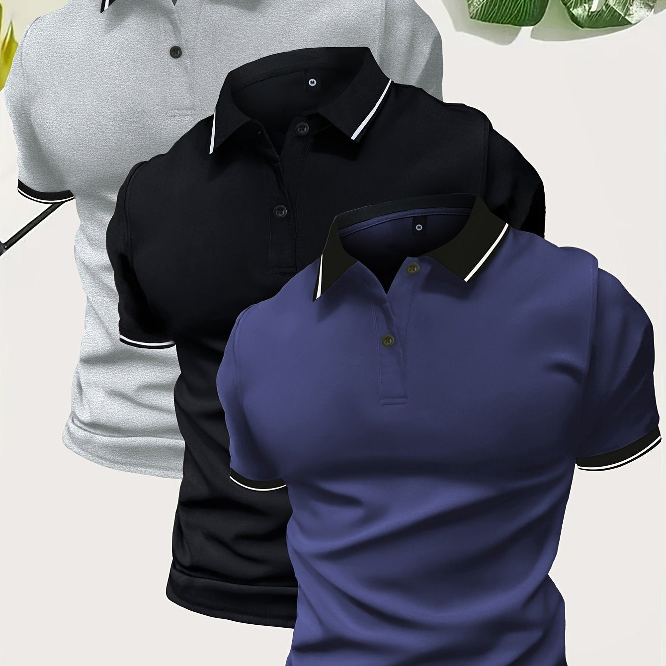 Áo Golf Nam 3 Chiếc Thoáng Khí Cổ Tim Mặc Hè