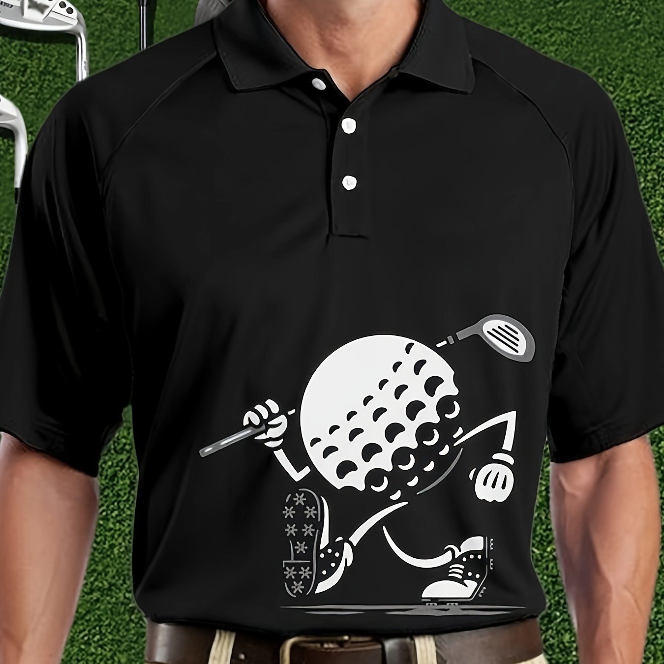 Áo Sơ Mi Nam Hè Thể Thao In Bóng Golf Hài Hước