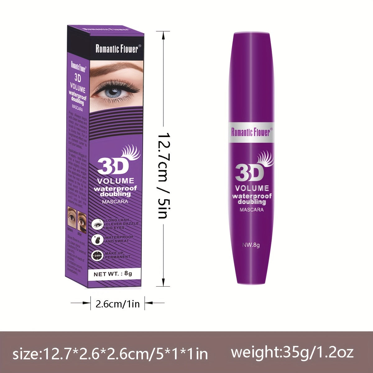 3D Super Thick, Naturally Curled, Waterproof Mascara