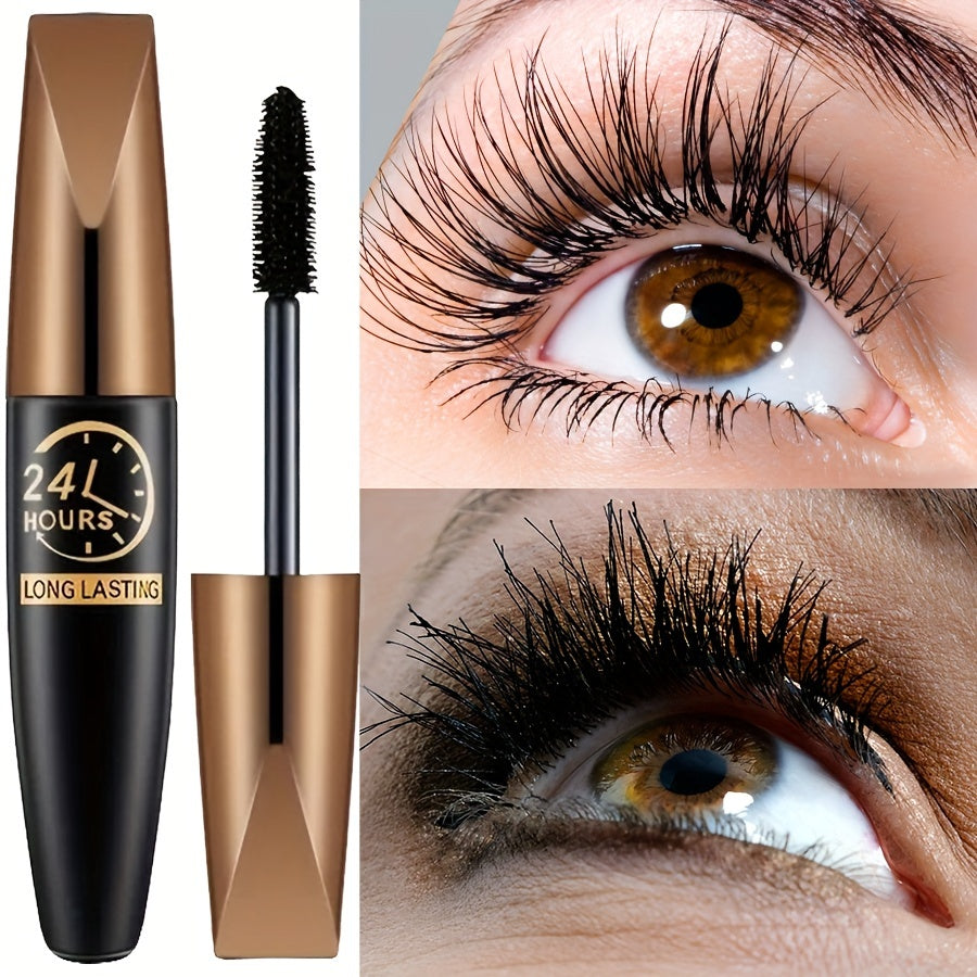 Waterproof Black Silk Fiber Mascara Long Lasting Curled Lashes