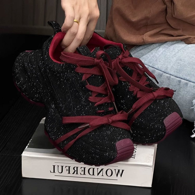 Sneaker Nữ Gypsophila Đính Đá Đế Dày Tăng Chiều Cao