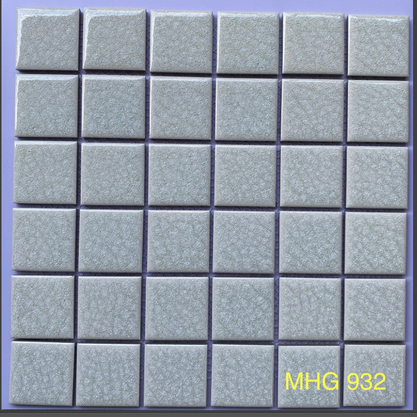 2-layer Cracked Glaze Ceramic Mosaic Tile, 305x305 mm grid, code MHG 932
