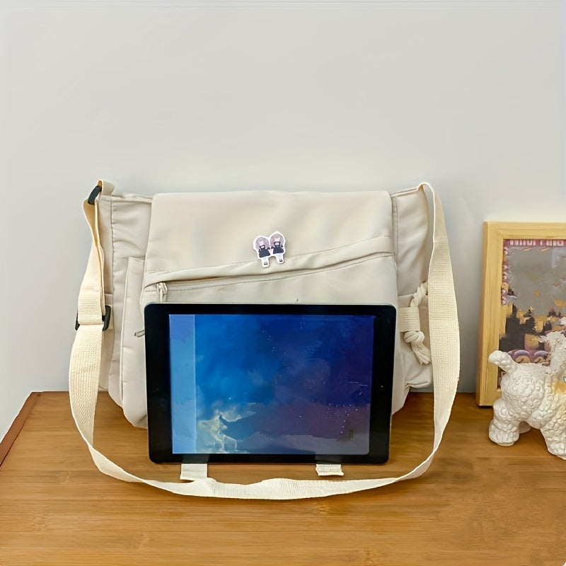 Men's Canvas Crossbody Bag, Spacious, Convenient for Laptop