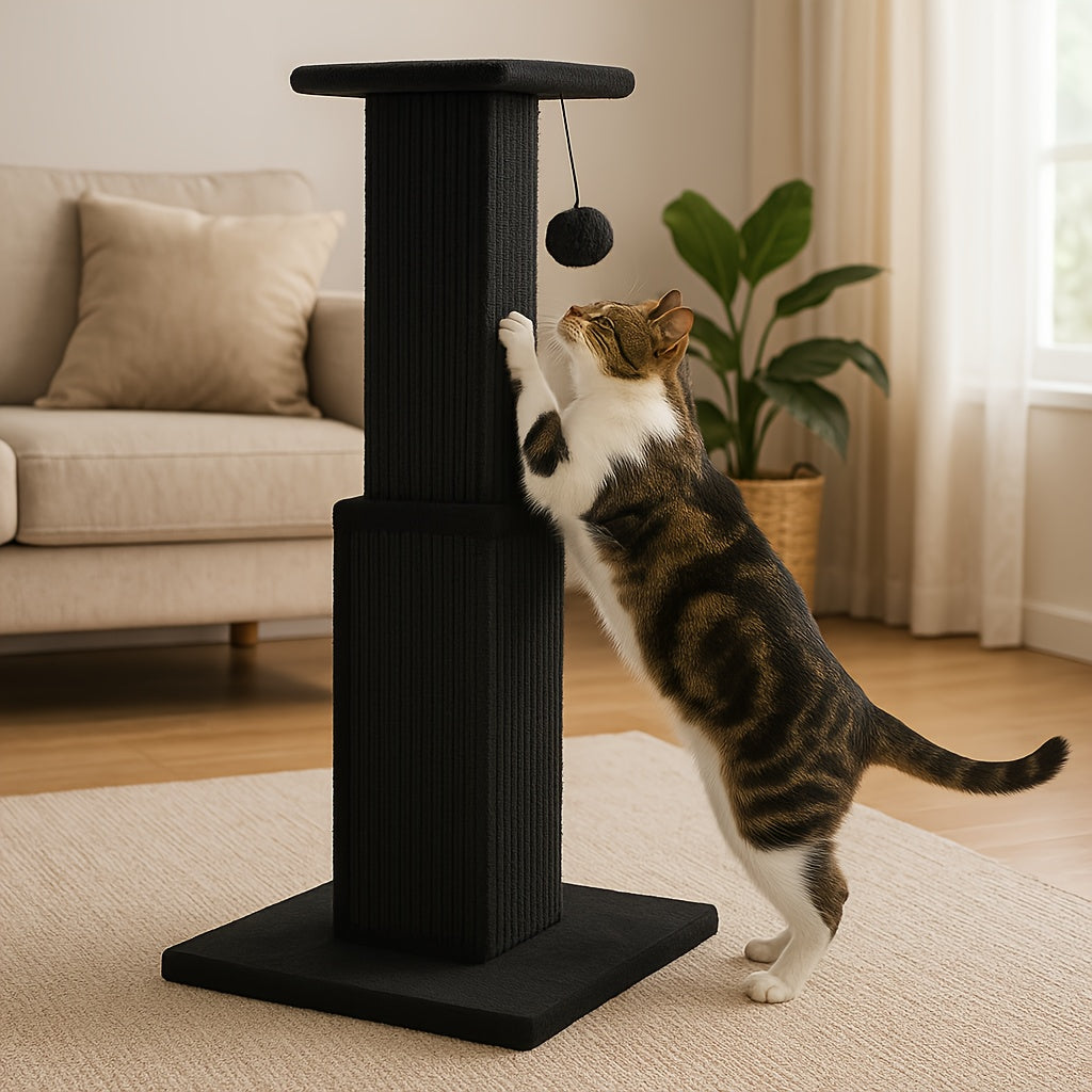 [Durable Cat Tower] Durable And Stable Multi-Level Cat Towers - 18.9"/32'' Cat Scratching Posts, Cat Trees With Hanging Balls For Active Felines, Available In Grey And Black - Daisan Mart