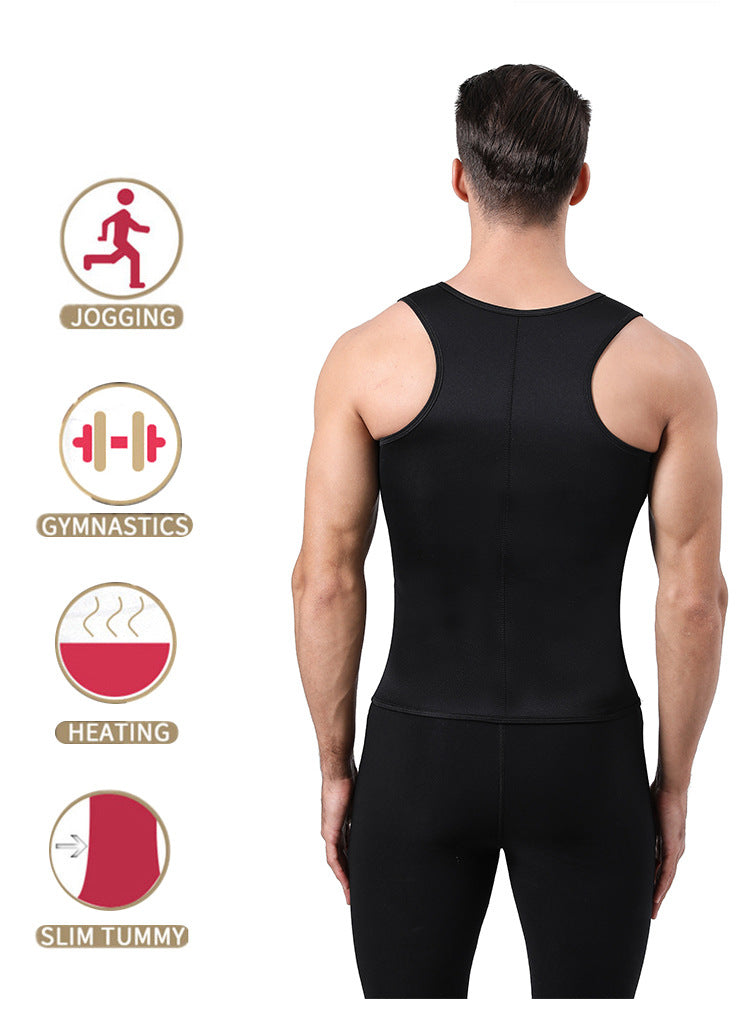 Áo GYM Nam Đai Nịt Bụng Co Giãn, Có Khóa Kéo & Đai - Daisan Mart