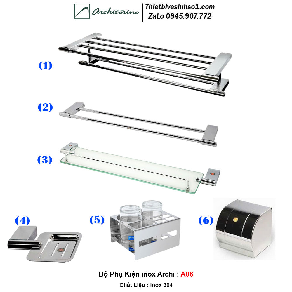 Archi A06 Stainless Steel Accessories Set