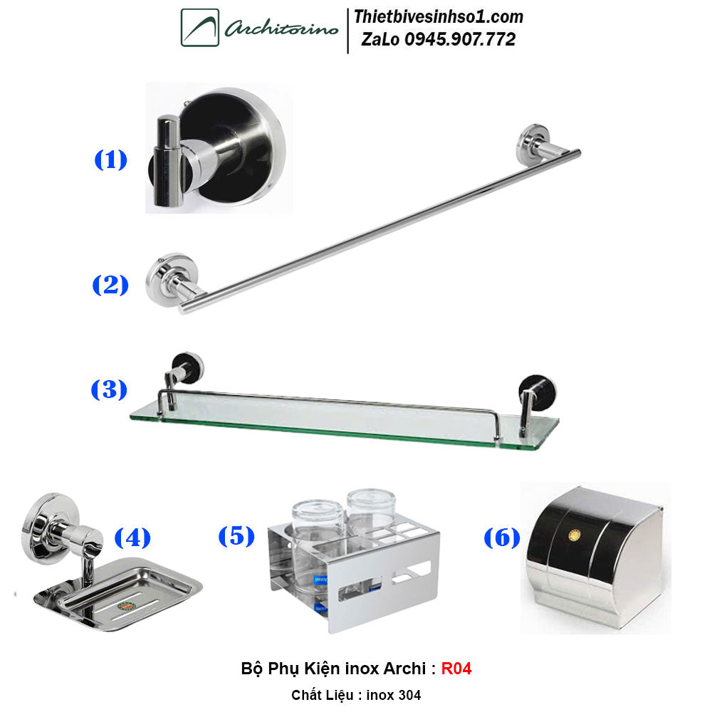 Archi R04 Stainless Steel Accessories Set