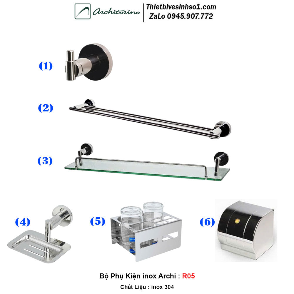 Archi R05 Stainless Steel Accessories Set