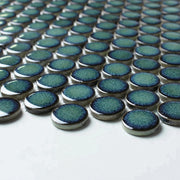 CB 160 Blue Round Marble Mosaic Tile