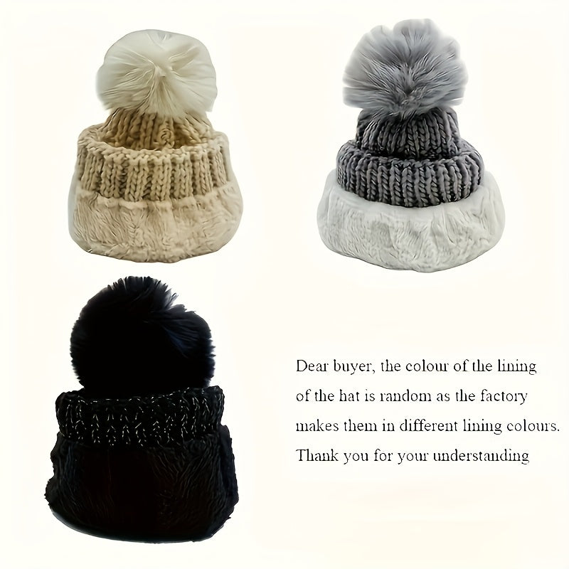 2pcs Winter Warm Set: Windproof Thick Beanie & Scarf Combo with Earmuffs-like Ear - Elastic Stretch Fit Striped Unisex Hat and Scarf for &, Hand Washable Polyester (Gray) - Cold Weather Accessories - Daisan Mart