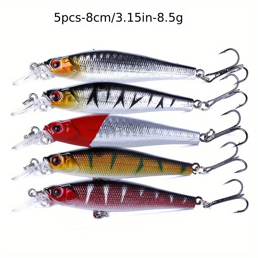 [56pcs Fishing Lures Kit] 56pcs Fishing Lures Kit | Crankbait Tackle Minnow Popper Pencil Swimbaits Hook Hard Baits Set for Pike Carp Bass Freshwater Saltwater | Christmas Gift for Man
