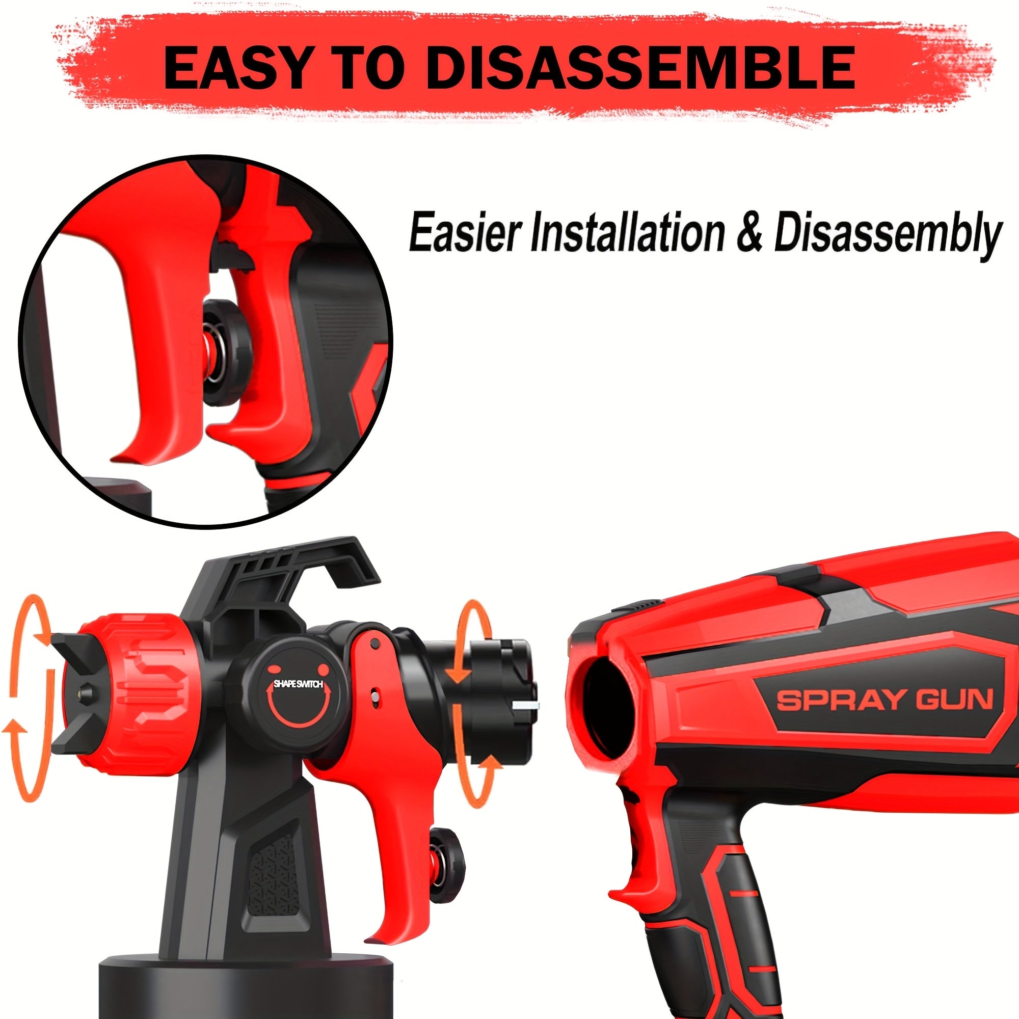 High Pressure Electric Airless HVLP Paint Sprayer with 2 Rechargeable Batteries, 33.81oz Container, Easy to Clean for House Painting Furniture Cabinets Walls Doors Car Repair DIY