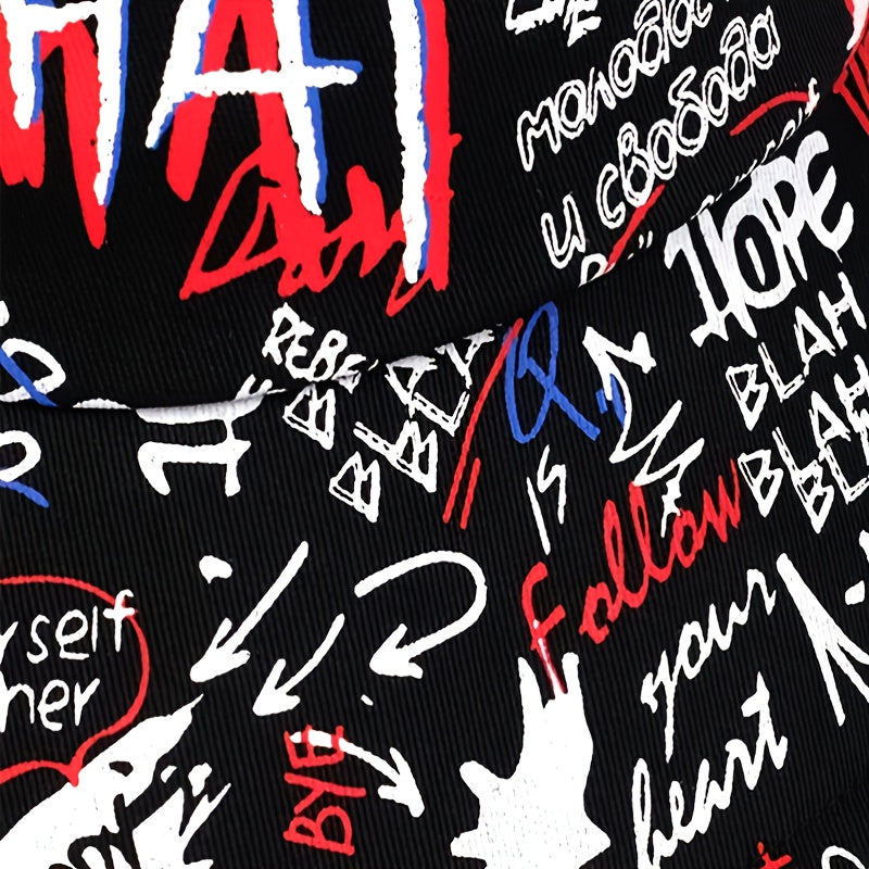 Mũ Bucket Nam What Graffiti Đen Phong Cách Streetwear