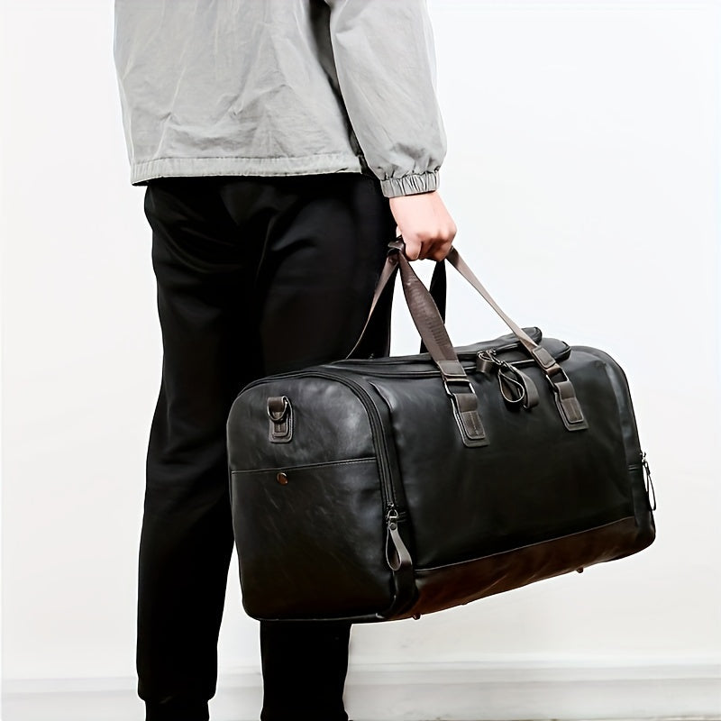 Black Fashionable Waterproof Multi-Function Men's Travel Bag