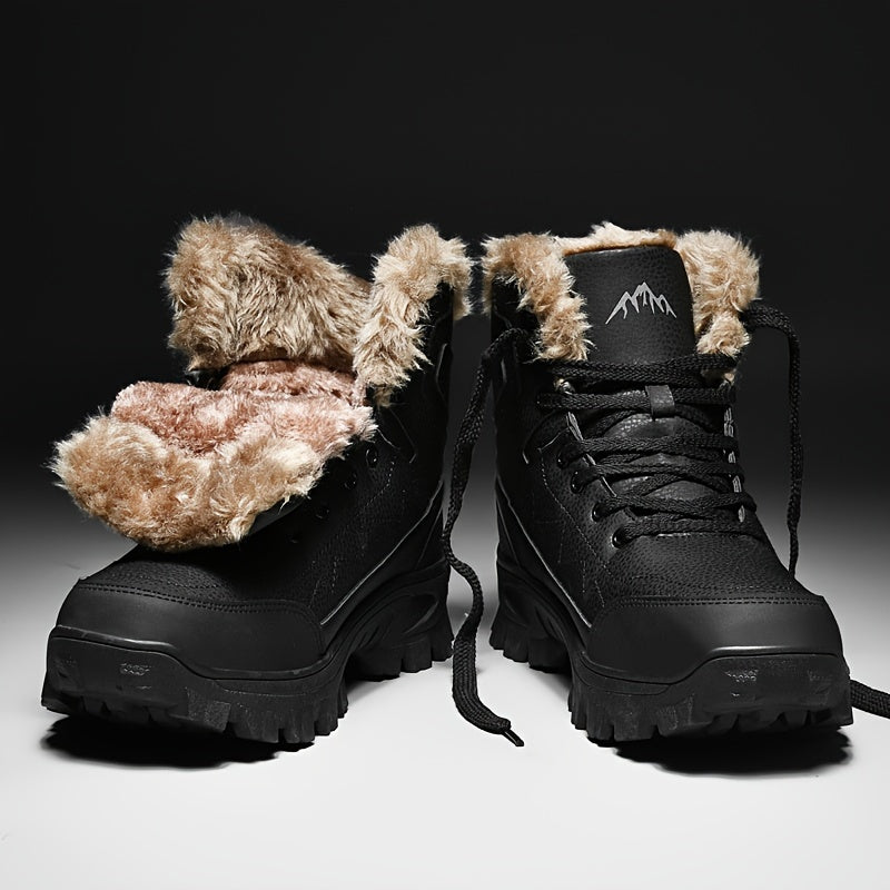Giày Leo Núi Nam Cổ Cao Lót Lông Dày Chống Thấm