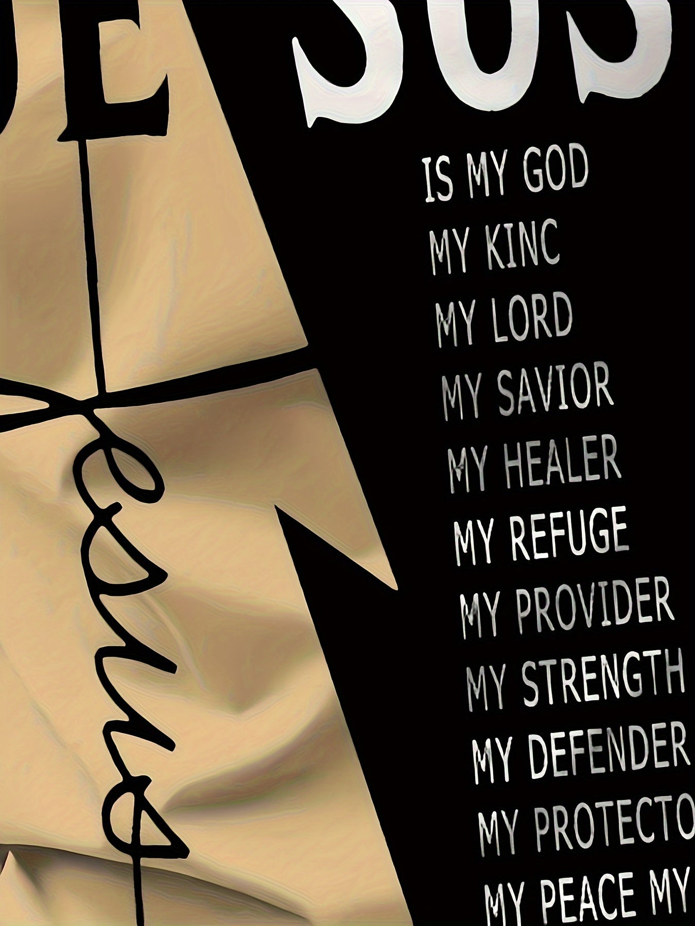 Men's Golf T-shirt Large Size Printed JESUS ​​Active Summer