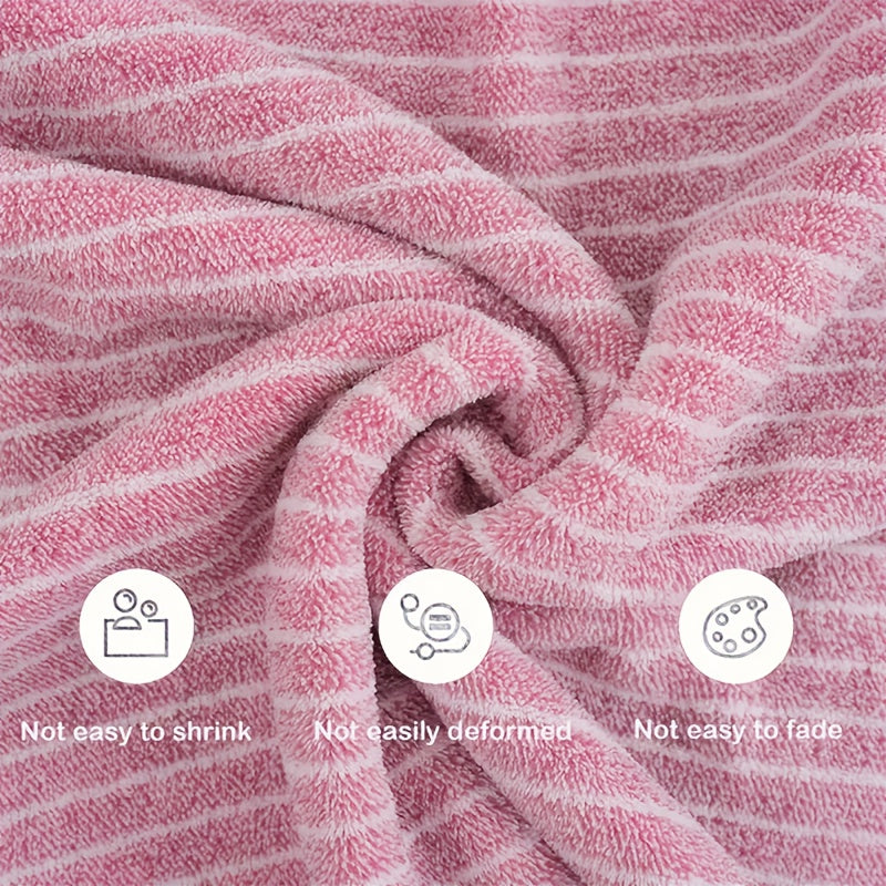 4pcs Oversized Bath Towel Set. Wraps Full Body with Star-Striped Large Bath Towel, Face Towel, Hand Towel, And Head Towel. 1 Oversized Soft Coral Fleece Bath Towel 78.74X41.34 Inches + 3 Square Towels 11.81X11.81 Inches. Soft