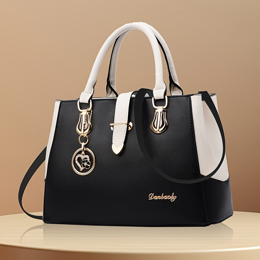 Elegant Women's Handbag with Letters, Convenient Double Strap