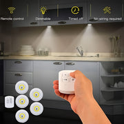 Set of 5 Wireless LED Wall Lights with Remote Control