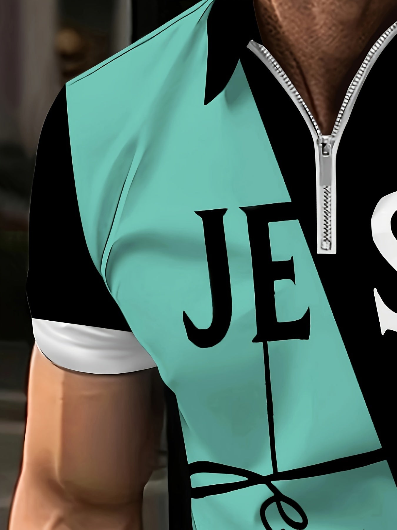 Men's Golf T-shirt Large Size Printed JESUS ​​Active Summer