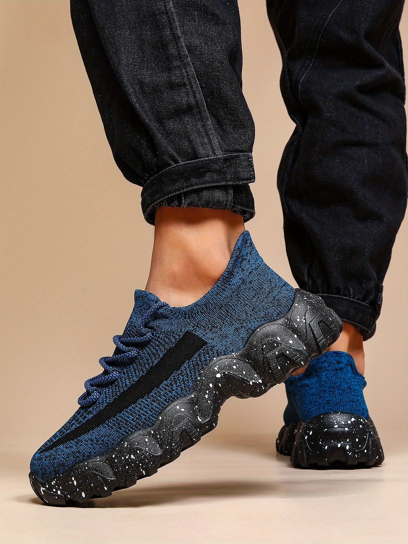 Giày Sneaker Nam Thể Thao Họa Tiết Hình Học Thoáng Khí