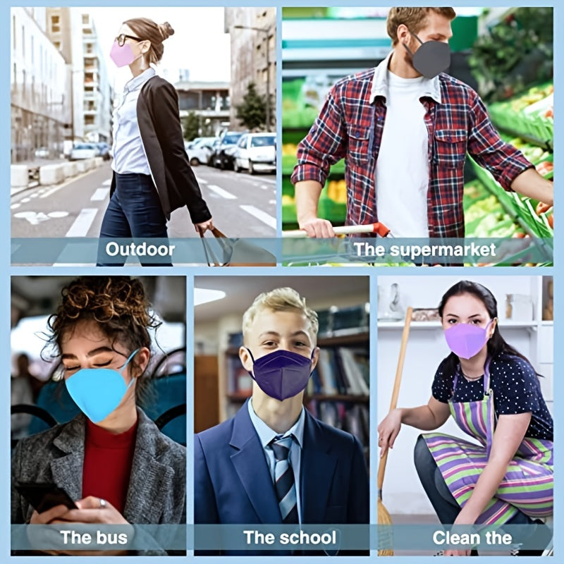 50pcs KN95 Face Masks: 5-Ply Breathable, Comfortable, And 95% Filter Efficiency - Perfect For Adults! - Daisan Mart