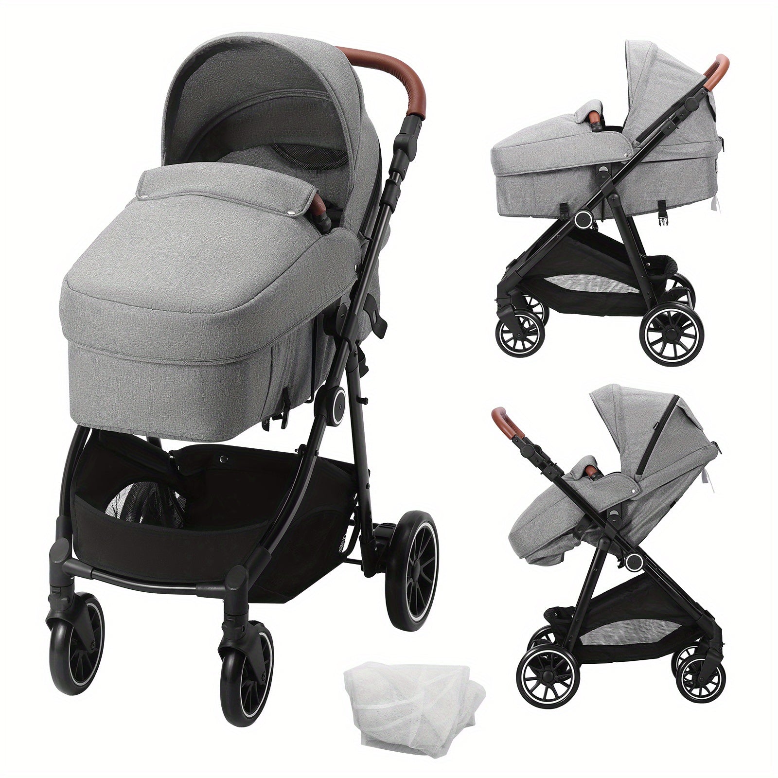 VEVOR Baby Stroller, Convenient 3 Modes, Dark Gray