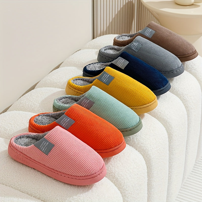 Warm Cotton Slippers - Anti-Slip Multi-Color