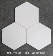 White hexagonal tiles 520x600mm (1 box/6 tiles/1.4052m2/29kg)