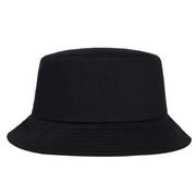 Mũ bucket màu đen, đơn giản, chất liệu vải, vành tròn, kiểu dáng cổ điển.