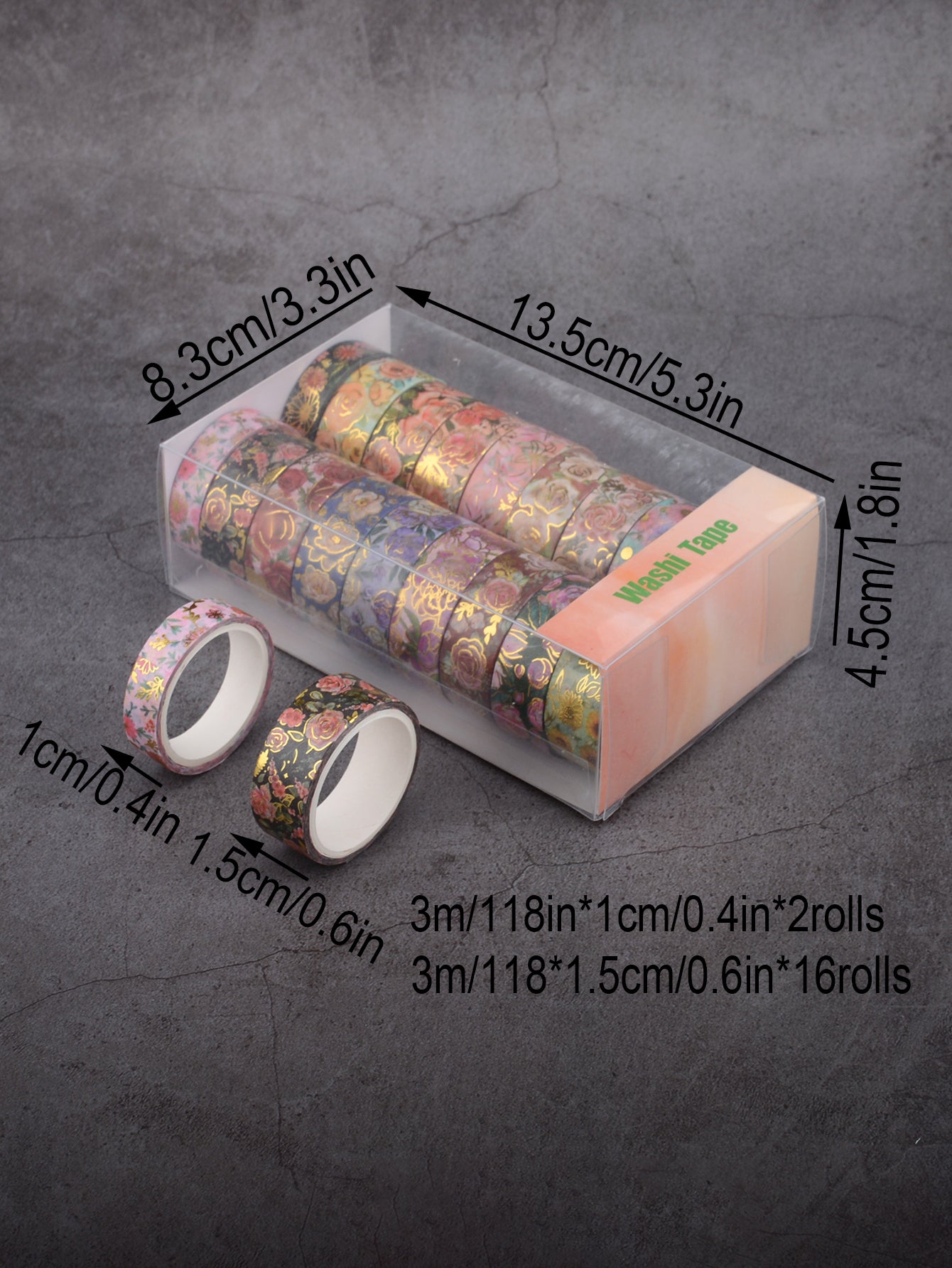 Băng keo Washi hoa 18 cuộn – Dán thủ công, trang trí - Daisan Mart
