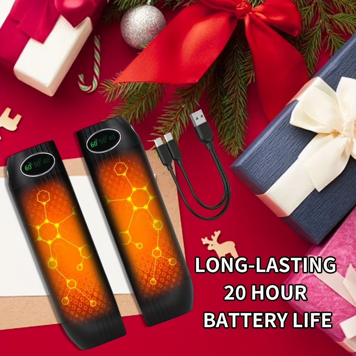 Nhiệt ấm tay chân sạc 4-Pack 5000mAh, 40H, 3 mức nhiệt