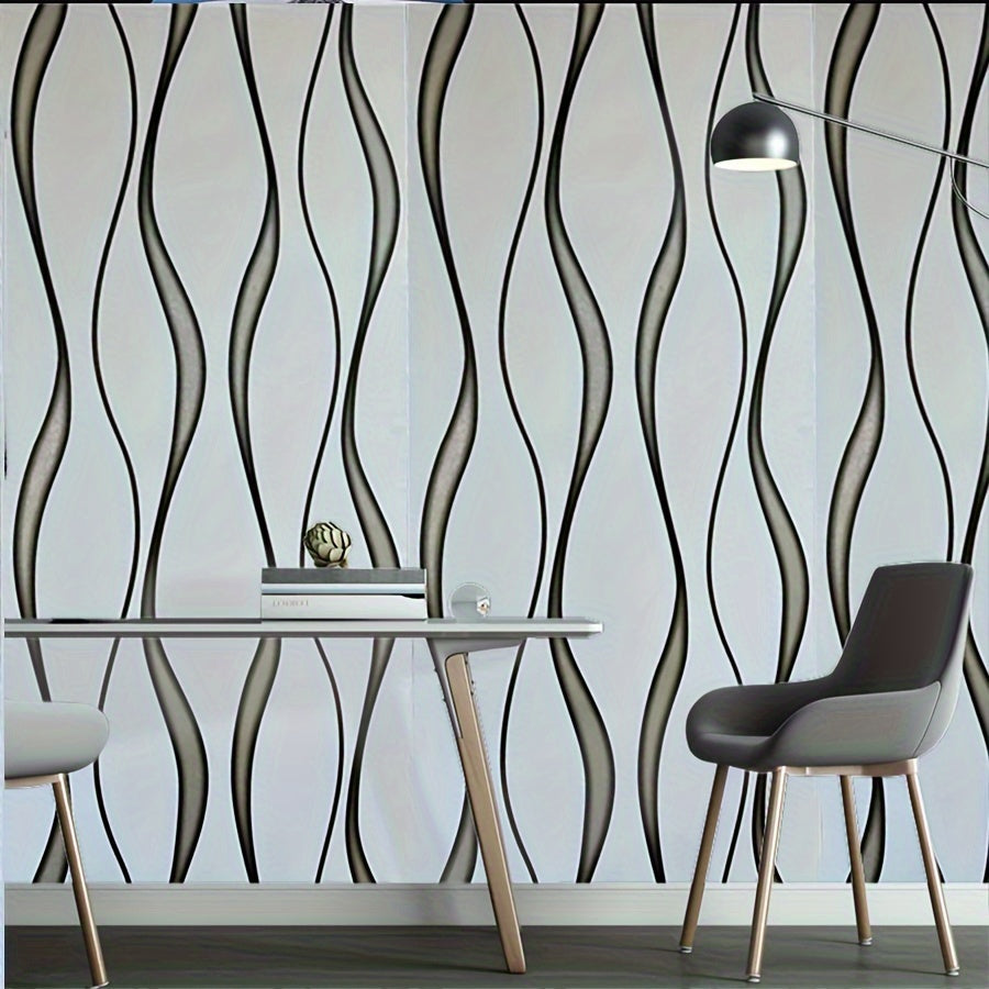 Nordic Striped 3D Wallpaper Easy to Stick, Moisture-Proof