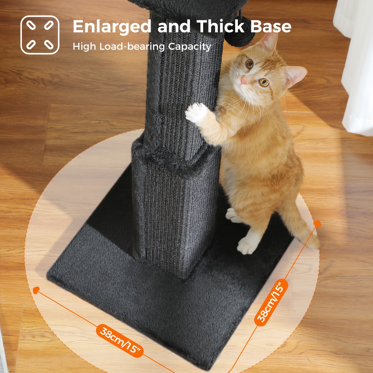 [Durable Cat Tower] Durable And Stable Multi-Level Cat Towers - 18.9"/32'' Cat Scratching Posts, Cat Trees With Hanging Balls For Active Felines, Available In Grey And Black - Daisan Mart