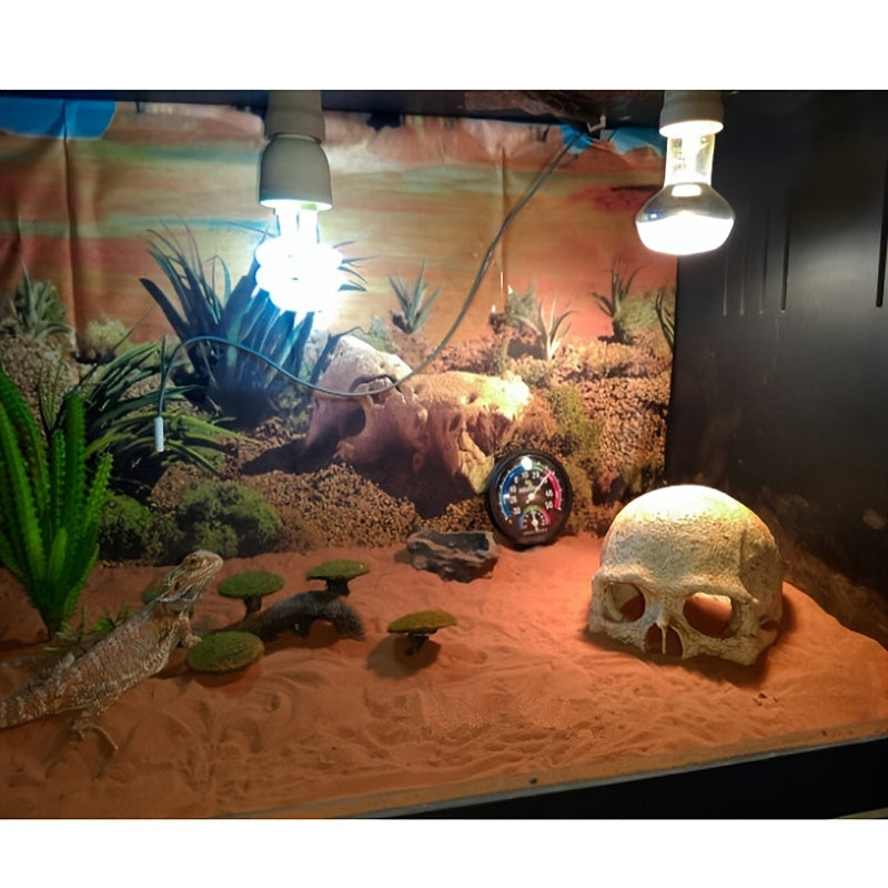 Aquarium Decor Accessories, Skull Skeleton Statue, Lizard Hideout, Lizard Cave, Glass Container for Aquarium, Reptile Hideaway Cave, Suitable for Aquarium Fish Tank Landscape Decoration Reptile Habita - Daisan Mart