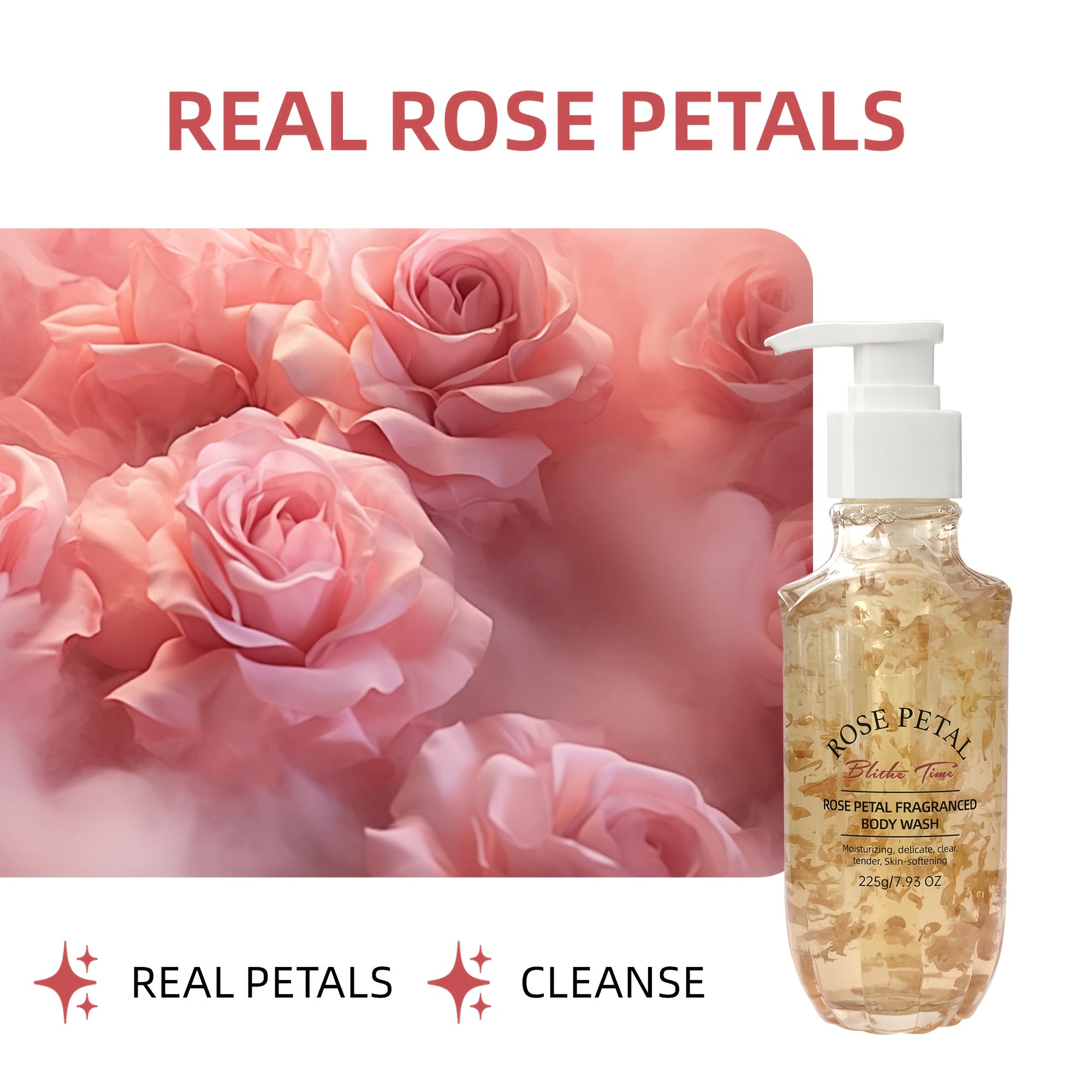 Blithe Time Rose Petal Fragrance Shower Gel*5pcs/set Fragrance Shower Gel Shower Gel, Shea Butter Shower Gel, Shower Gel Beautiful Shower Gel, Moisturizing Shower Gel, Shower Gel for Women, Daily Skincare, Body Cleansing, Ele