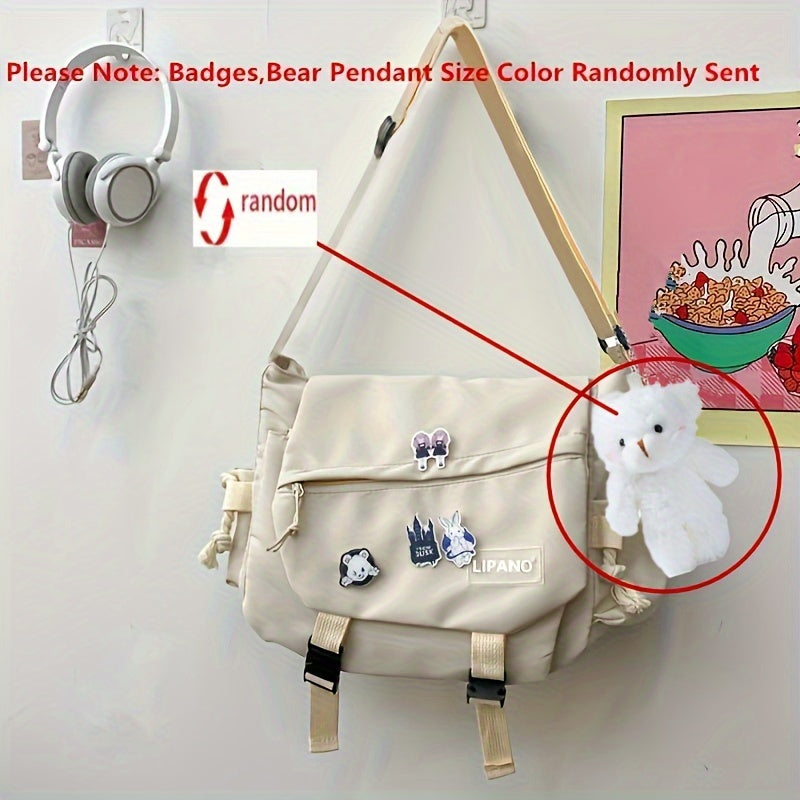 Harajuku Nylon Crossbody Bag Multi-Function Unisex Large Size